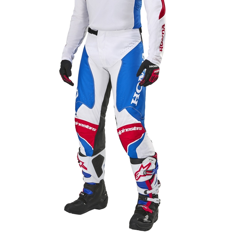 Pantaloni da motocross Alpinestars Racer Iconic Honda Collection bianco-blu-rosso-nero