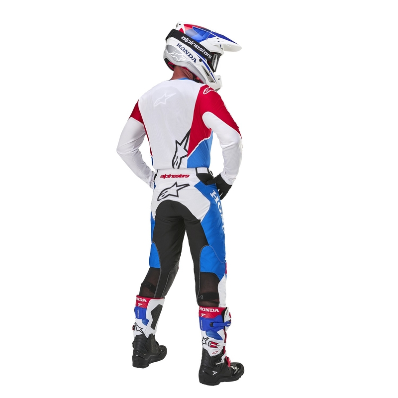 Pantaloni da motocross Alpinestars Racer Iconic Honda Collection bianco-blu-rosso-nero