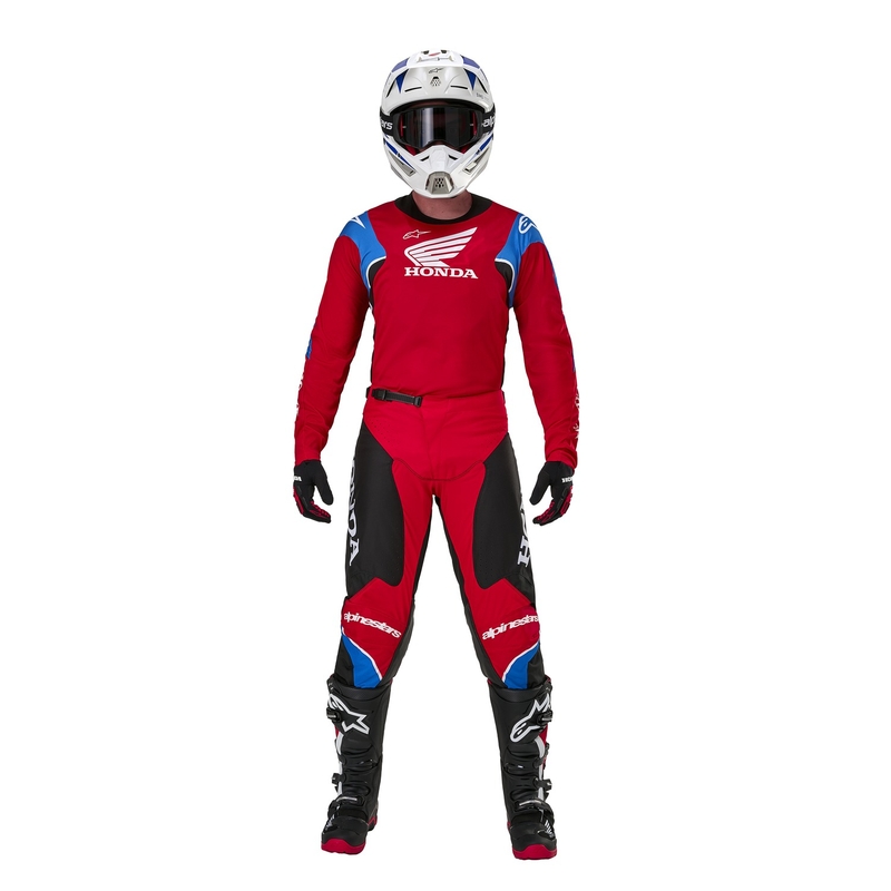 Pantaloni da motocross Alpinestars Racer Iconic Honda Collezione Rosso-Nero-Blu-Bianco