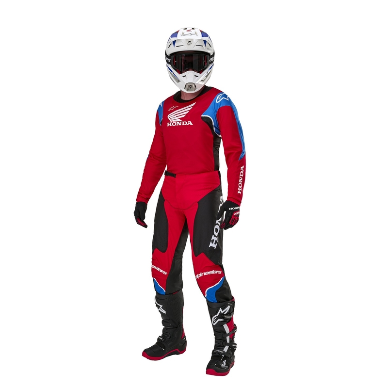 Pantaloni da motocross Alpinestars Racer Iconic Honda Collezione Rosso-Nero-Blu-Bianco