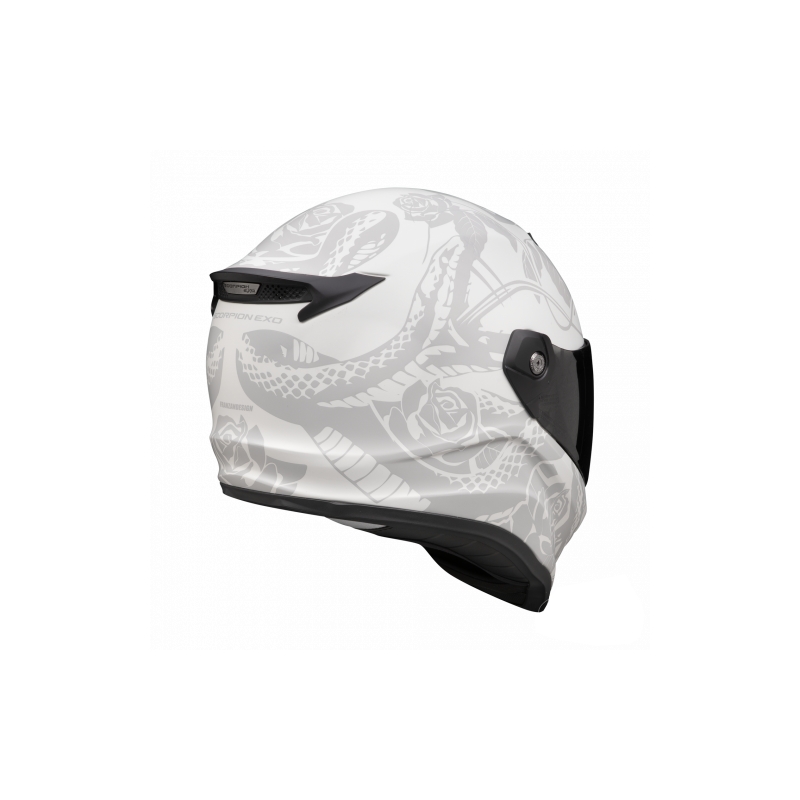 Casco moto integrale Scorpion Covert FX Dragon grigio-argento opaco