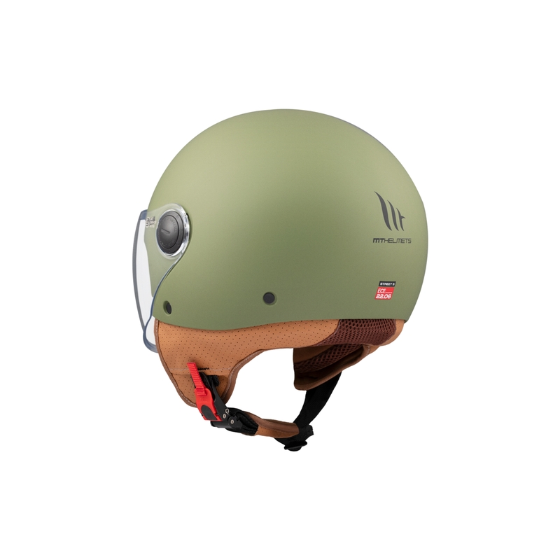 Casco Moto Aperto MT Street S Verde Opaco