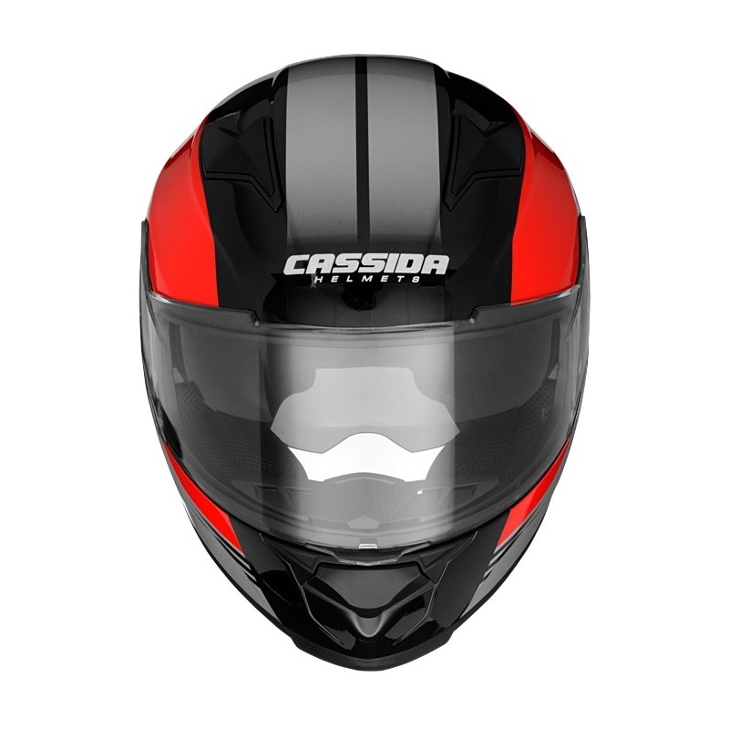 Casco moto Cassida Apex Jawa - rosso-nero-grigio