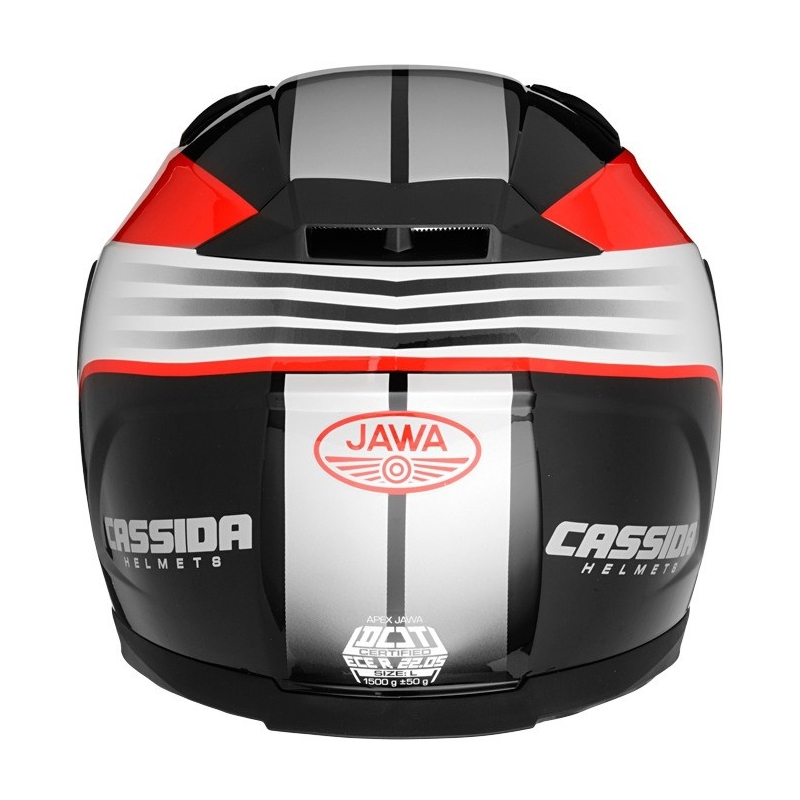 Casco moto Cassida Apex Jawa - rosso-nero-grigio