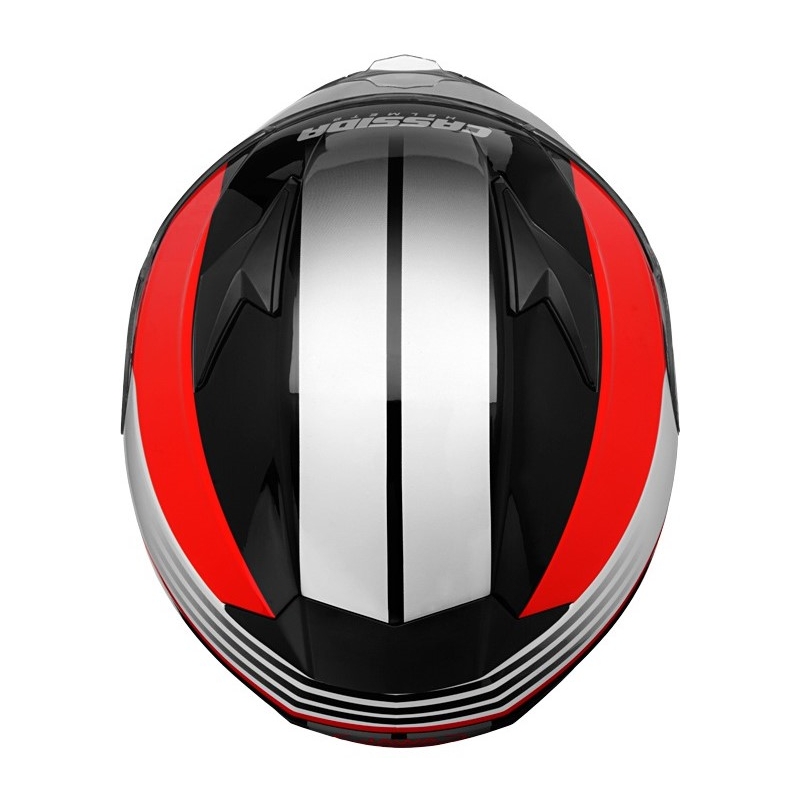 Casco moto Cassida Apex Jawa - rosso-nero-grigio