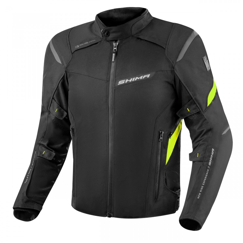 Giacca da moto Shima Rush 2.0 nero-giallo fluo