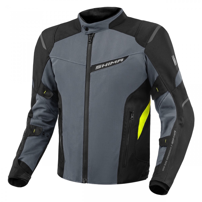Giacca da moto Shima Rush Vent 2.0 nero-grigio-giallo fluo