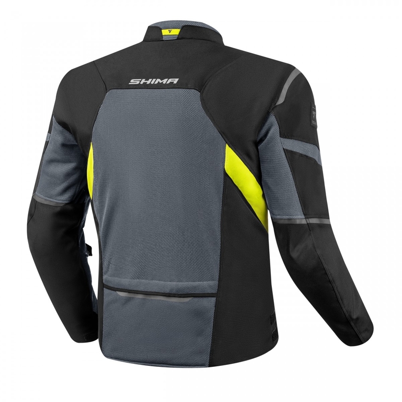 Giacca da moto Shima Rush Vent 2.0 nero-grigio-giallo fluo