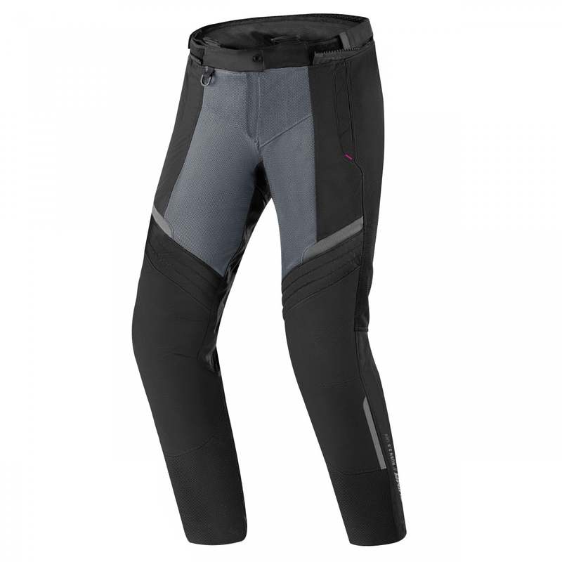 Pantaloni da moto Shima Rush Vented 2.0 neri e grigi da donna
