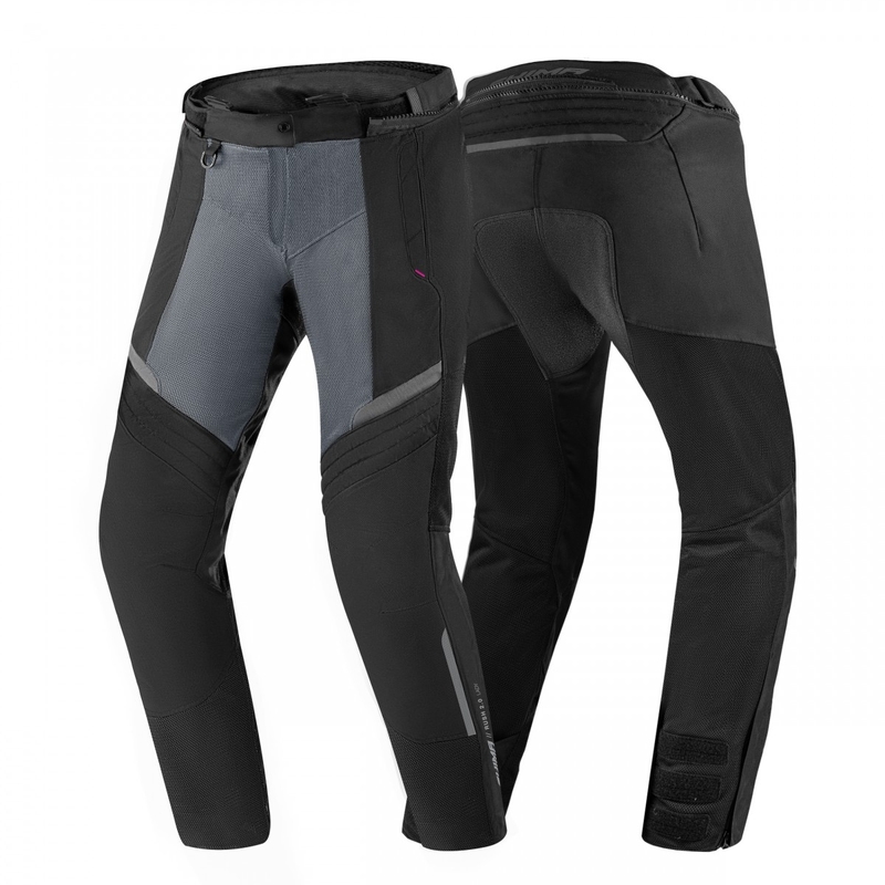 Pantaloni da moto Shima Rush Vented 2.0 neri e grigi da donna