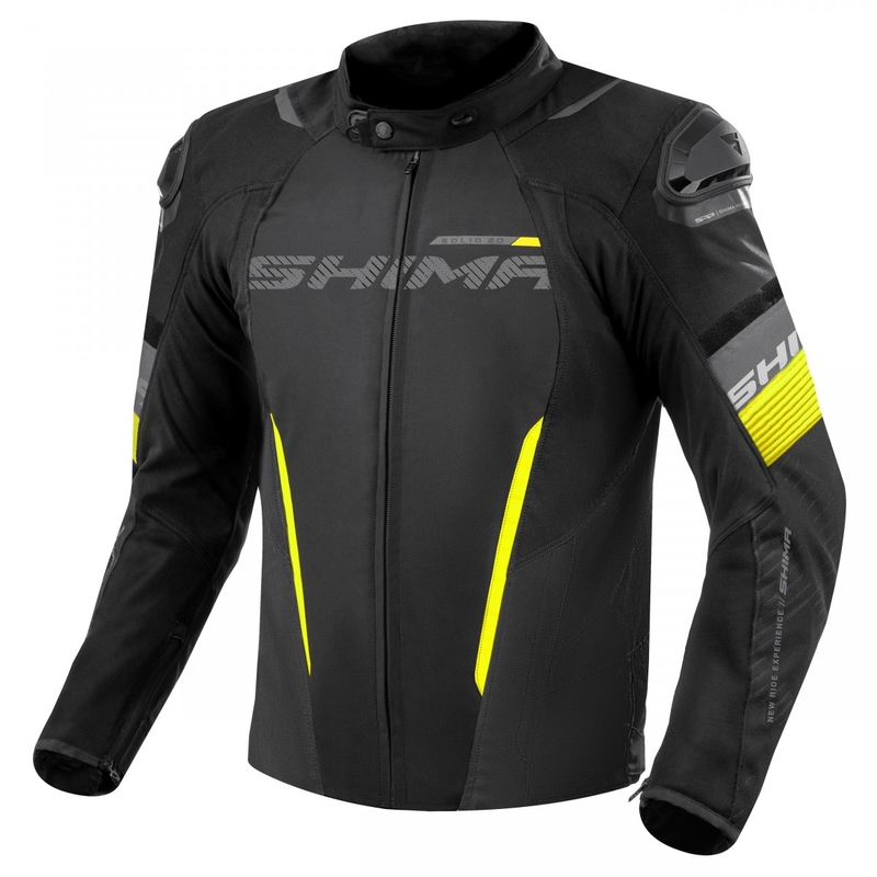 Giacca da moto Shima Solid 2.0 nero-giallo fluo