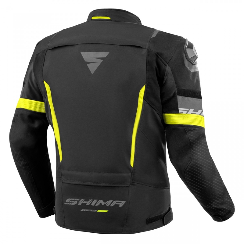 Giacca da moto Shima Solid 2.0 nero-giallo fluo