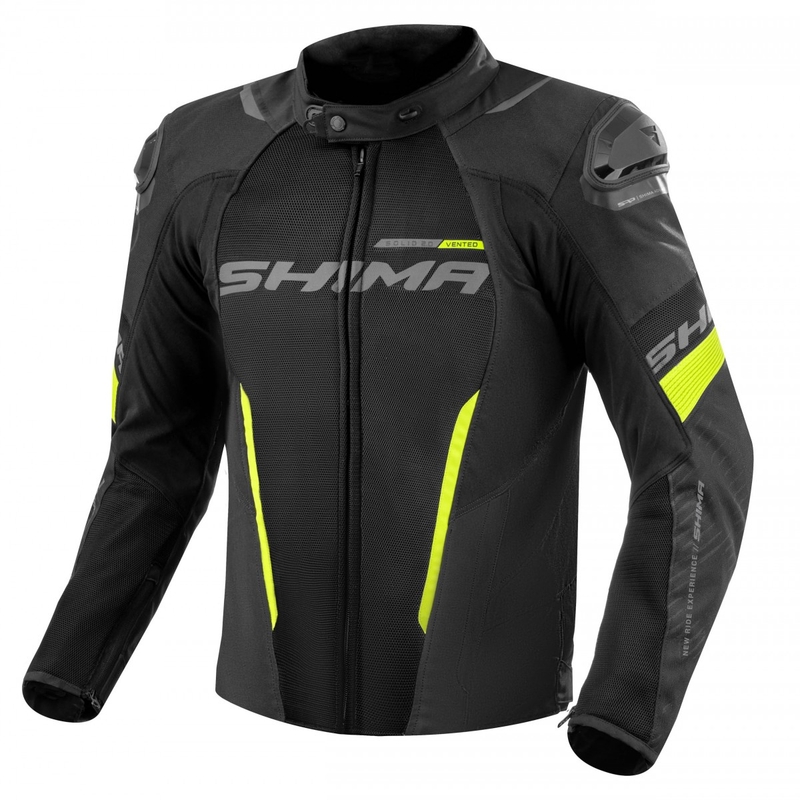 Giacca da moto Shima Solid 2.0 Vent nero-giallo fluo