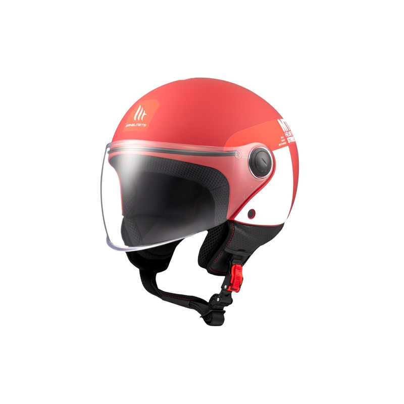 Casco moto aperto MT STREET INBOARD C5 rosso e bianco opaco