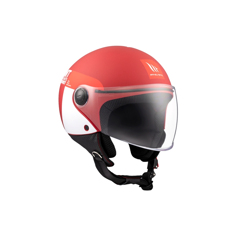Casco moto aperto MT STREET INBOARD C5 rosso e bianco opaco