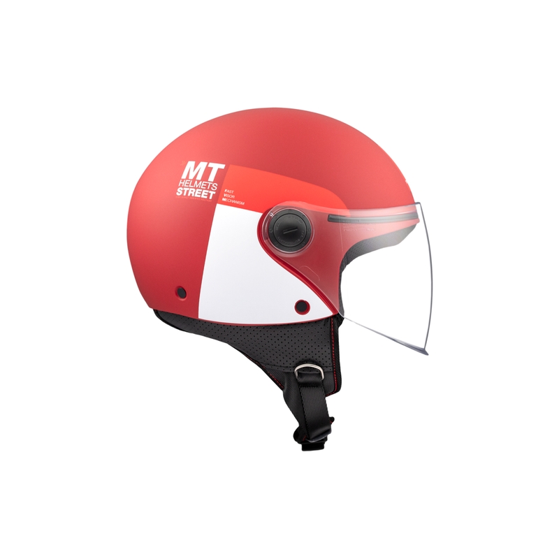 Casco moto aperto MT STREET INBOARD C5 rosso e bianco opaco