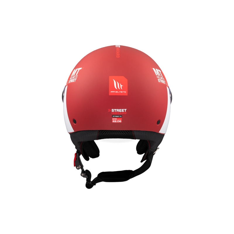 Casco moto aperto MT STREET INBOARD C5 rosso e bianco opaco