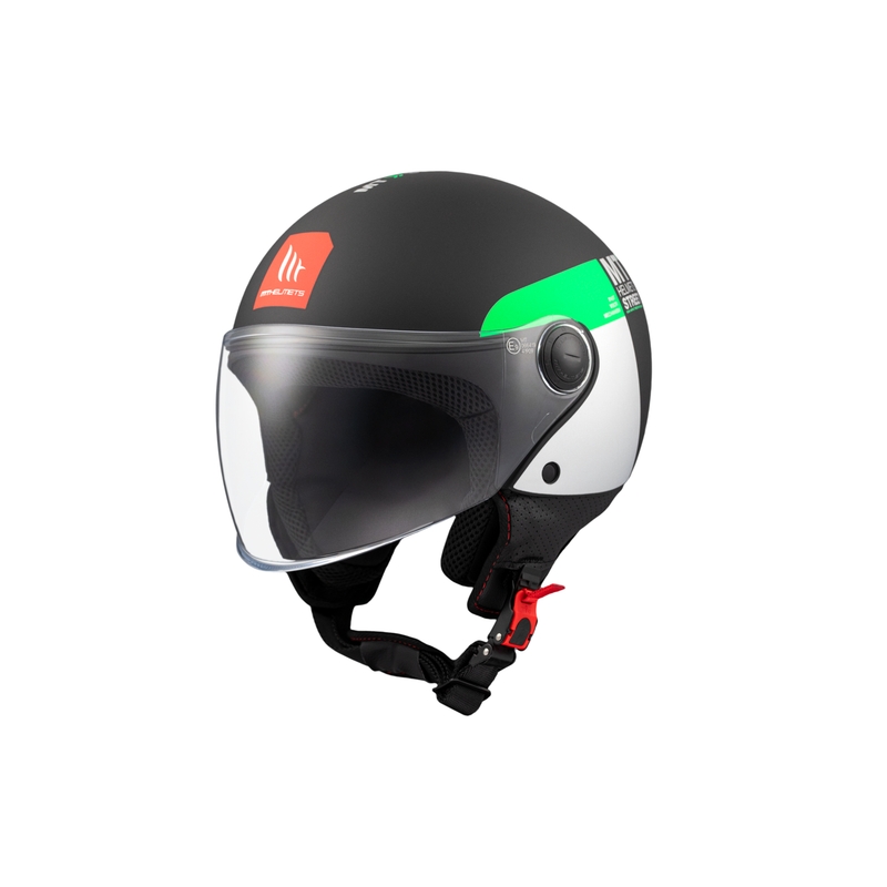Casco moto aperto MT STREET INBOARD D6 nero-verde opaco