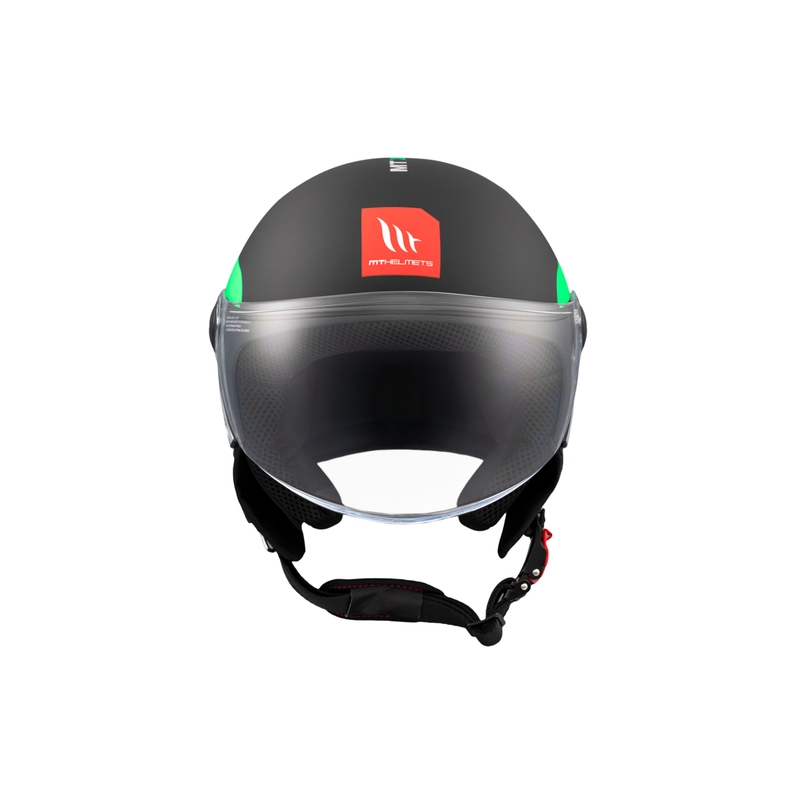Casco moto aperto MT STREET INBOARD D6 nero-verde opaco