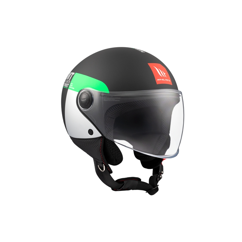 Casco moto aperto MT STREET INBOARD D6 nero-verde opaco