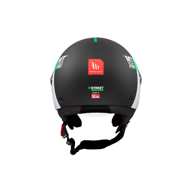Casco moto aperto MT STREET INBOARD D6 nero-verde opaco