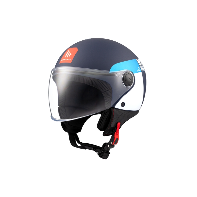 Casco moto aperto MT STREET INBOARD C7 blu-bianco opaco