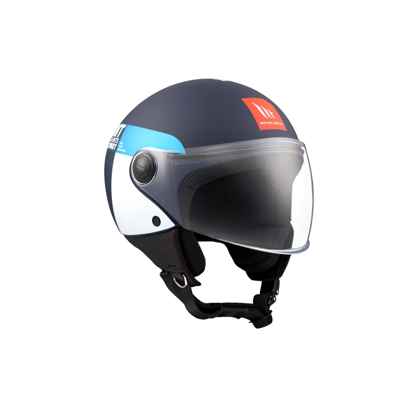Casco moto aperto MT STREET INBOARD C7 blu-bianco opaco
