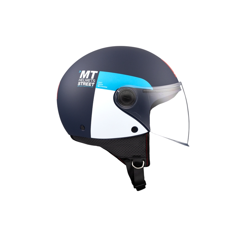 Casco moto aperto MT STREET INBOARD C7 blu-bianco opaco