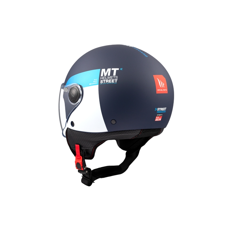 Casco moto aperto MT STREET INBOARD C7 blu-bianco opaco