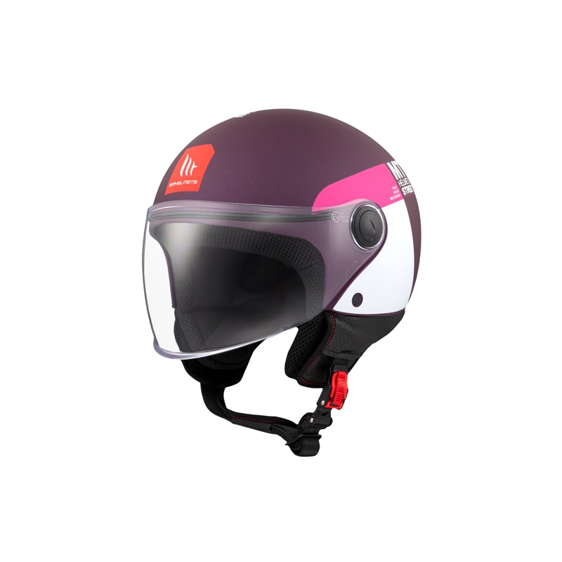 Casco moto aperto MT STREET INBOARD C8 rosa-viola opaco