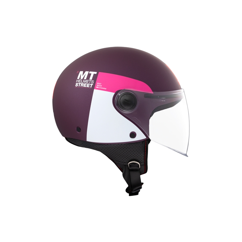 Casco moto aperto MT STREET INBOARD C8 rosa-viola opaco