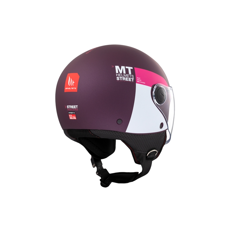 Casco moto aperto MT STREET INBOARD C8 rosa-viola opaco