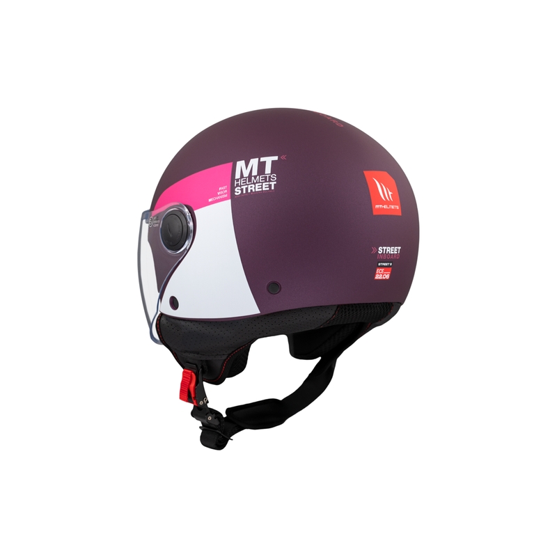 Casco moto aperto MT STREET INBOARD C8 rosa-viola opaco
