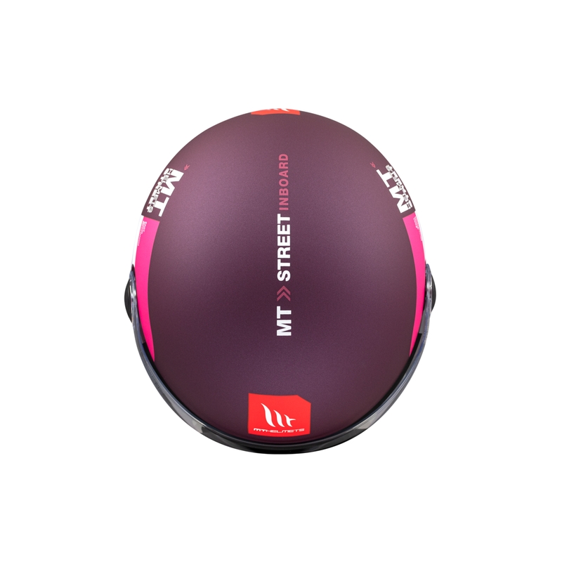 Casco moto aperto MT STREET INBOARD C8 rosa-viola opaco