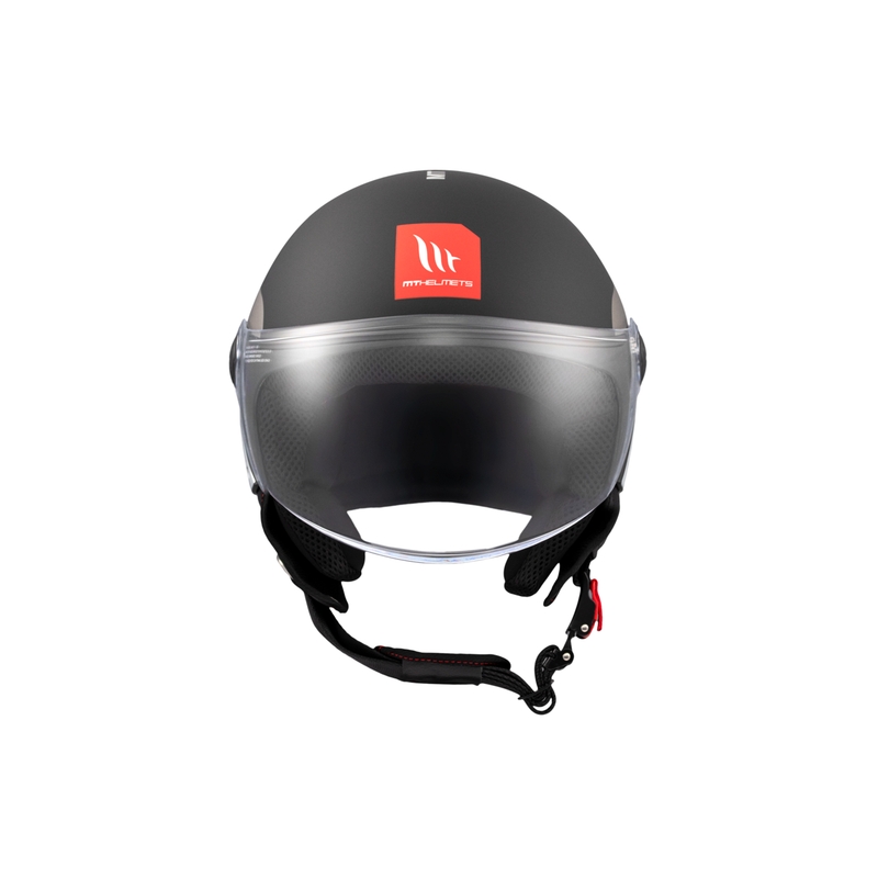 Casco da moto jet MT STREET INBOARD D2 nero opaco-argento