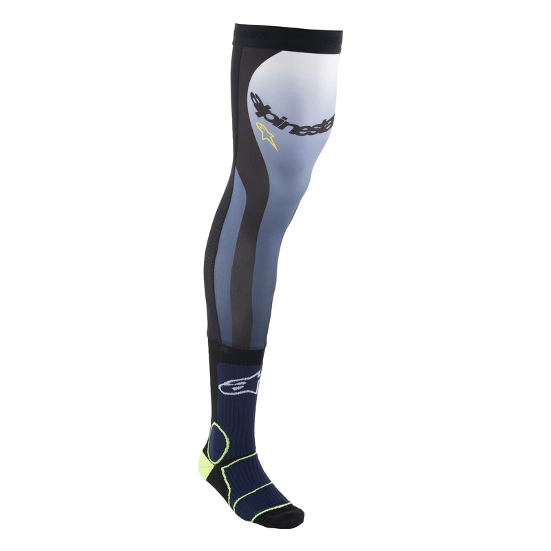 Alpinestars Calzini con ginocchiera Blu-Giallo-Fluo-Bianco-Nero