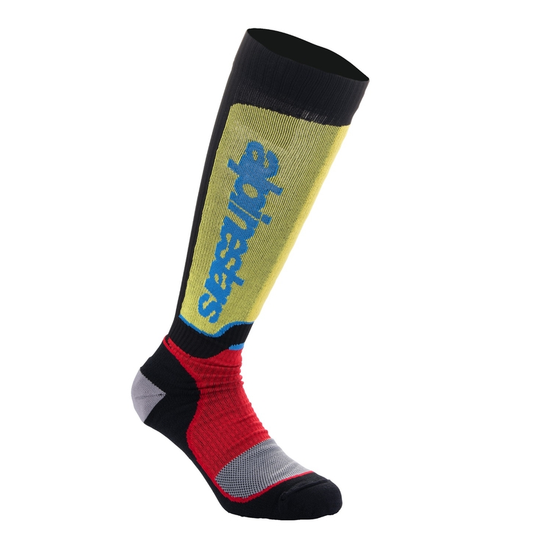 Calzini Alpinestars MX Plus nero-rosso fluo-giallo fluo-blu