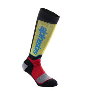 Calzini Alpinestars MX Plus Kids Nero-Rosso Fluo-Giallo Fluo-Blu