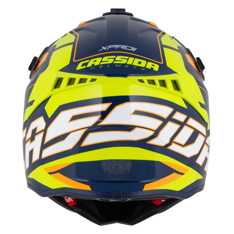 Casco da motocross Cassida Cross Pro 2 Contra fluo giallo-arancio-blu