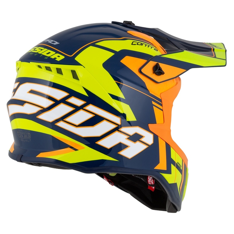 Casco da motocross Cassida Cross Pro 2 Contra fluo giallo-arancio-blu