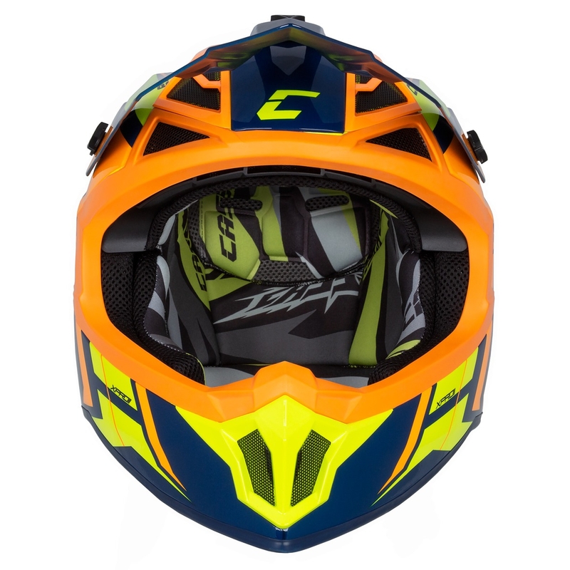 Casco da motocross Cassida Cross Pro 2 Contra fluo giallo-arancio-blu