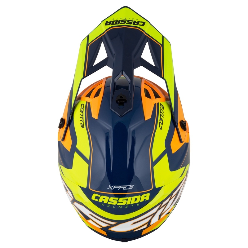 Casco da motocross Cassida Cross Pro 2 Contra fluo giallo-arancio-blu