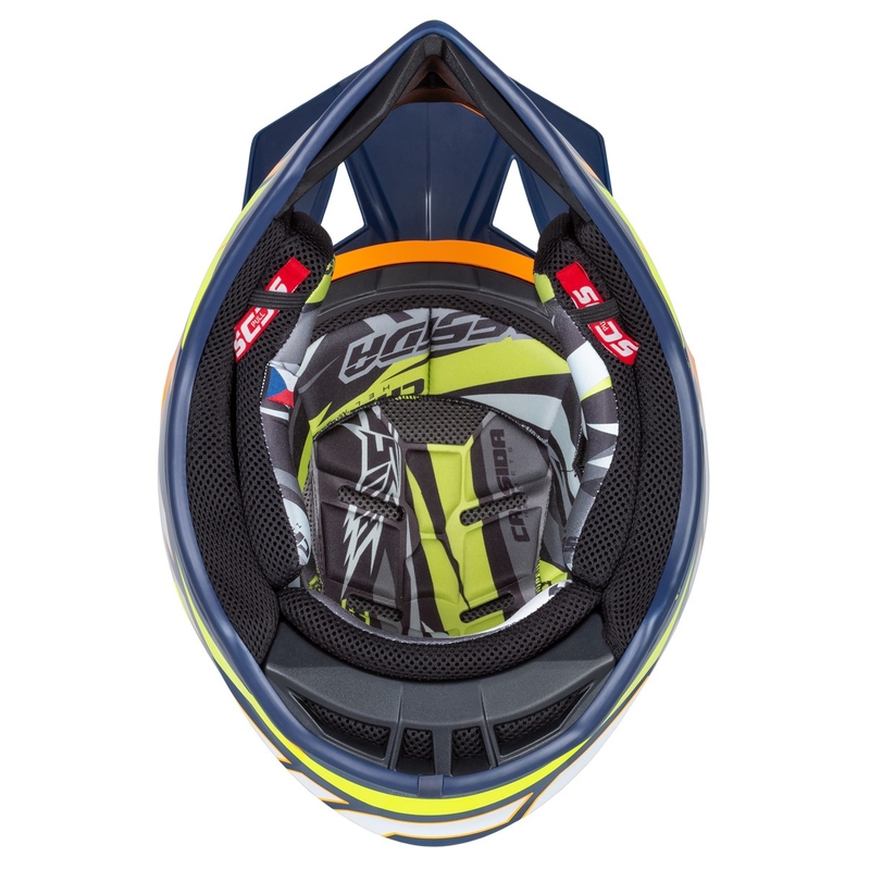Casco da motocross Cassida Cross Pro 2 Contra fluo giallo-arancio-blu