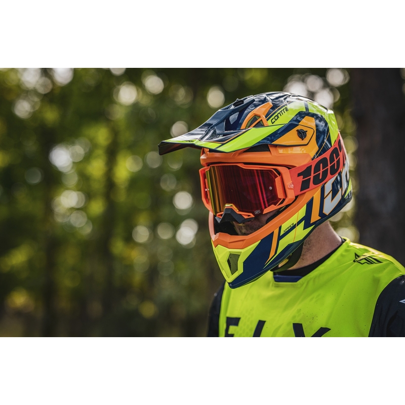 Casco da motocross Cassida Cross Pro 2 Contra fluo giallo-arancio-blu