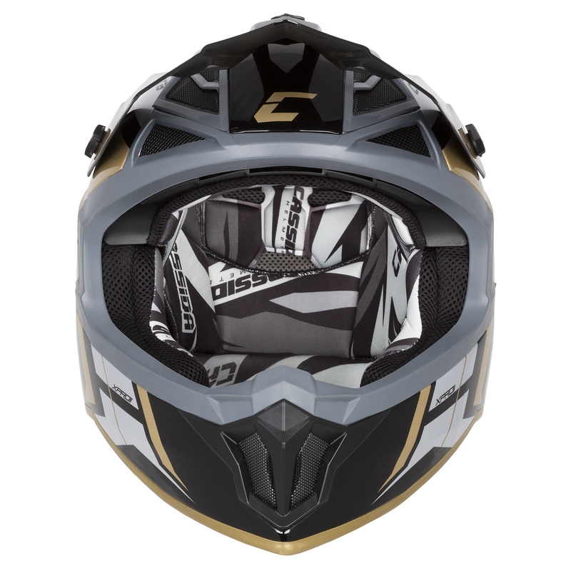 Cassida Cross Pro 2 Contra Casco Motocross oro perla grigio nero