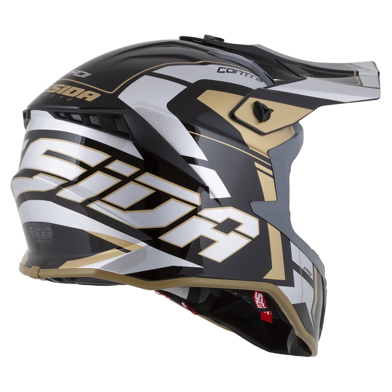 Cassida Cross Pro 2 Contra Casco Motocross oro perla grigio nero