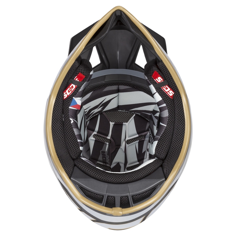 Cassida Cross Pro 2 Contra Casco Motocross oro perla grigio nero
