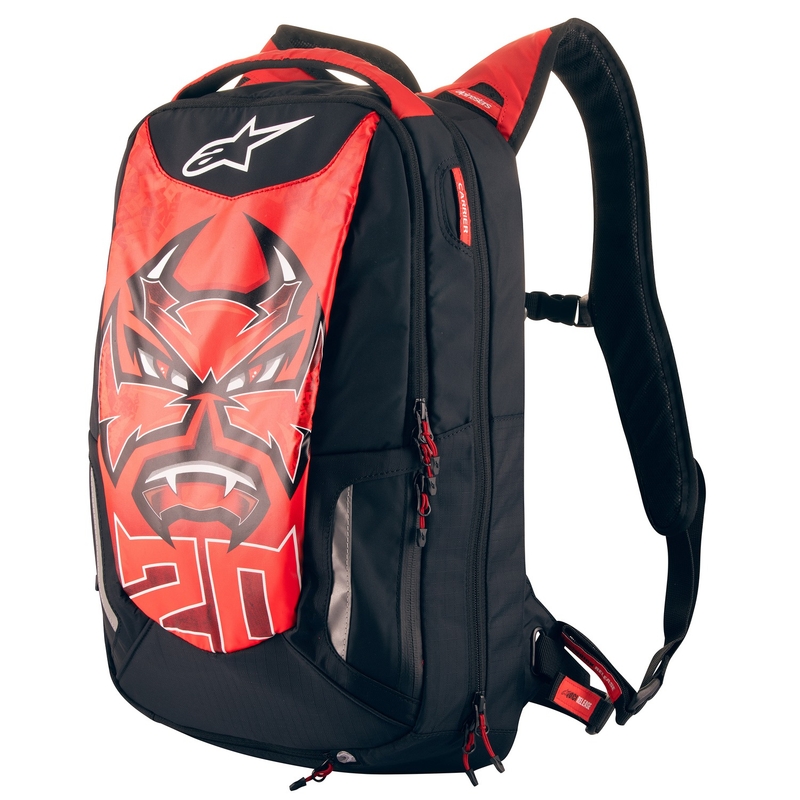Zaino Alpinestars City Hunter FQ20 2024 nero-rosso-bianco