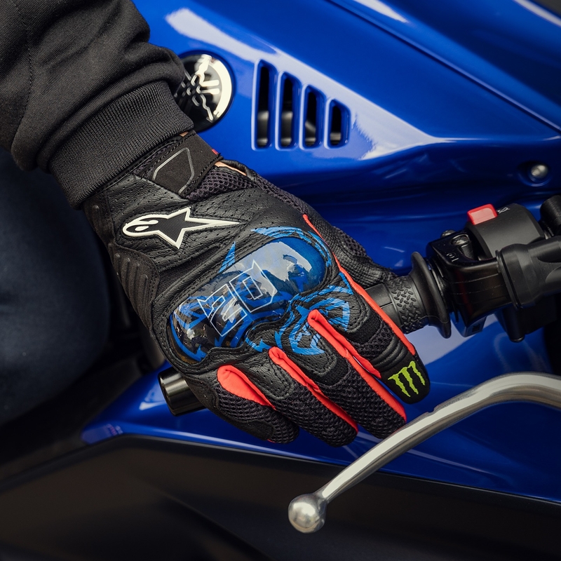 Guanti moto Alpinestars SMX-1 Air 2 Monster FQ20 nero-rosso-blu-bianco-verde