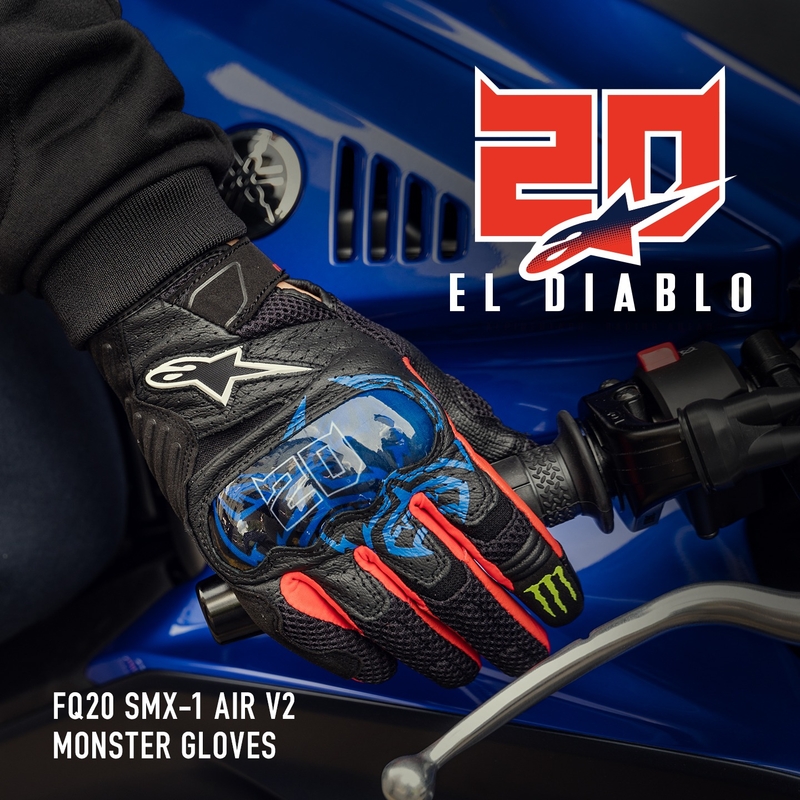 Guanti moto Alpinestars SMX-1 Air 2 Monster FQ20 nero-rosso-blu-bianco-verde